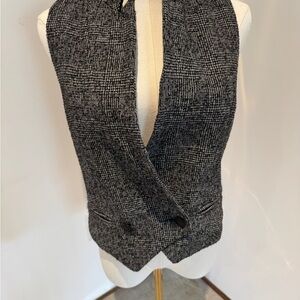 rag & bone Black Knit Vest with Label Detail